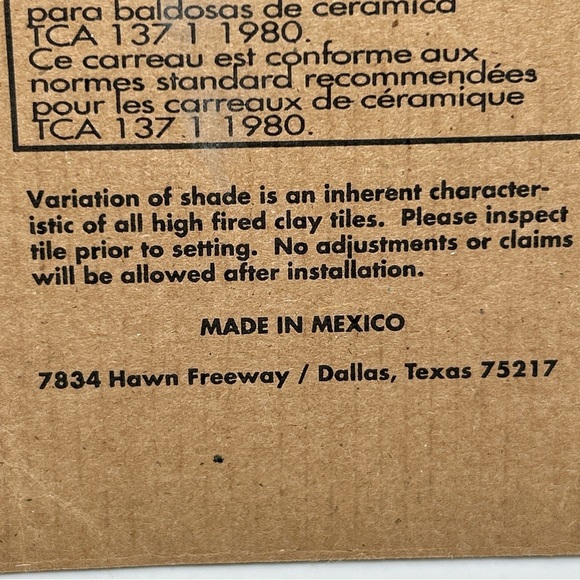 New American Lean 4- 2x2” Decorative Tiles/Back Splash Leaf Patterns Mexico - Picture 4 of 4